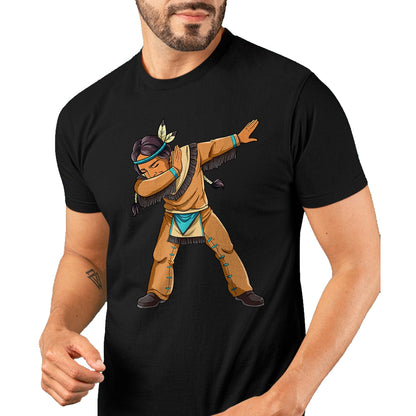 Native American T-Shirts, Vintage Native American Unisex T-Shirt/Hoodie/Sweatshirt HLT00 - American Flag - Dabbing Native American Men T-Shirt (1)