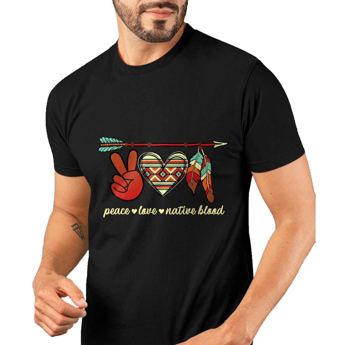 Native American T-Shirts, Vintage Native American Unisex T-Shirt/Hoodie/Sweatshirt HLT00 - Peace Love Native Blood Indigenous People Native American T-Shirt (1) (Copy)