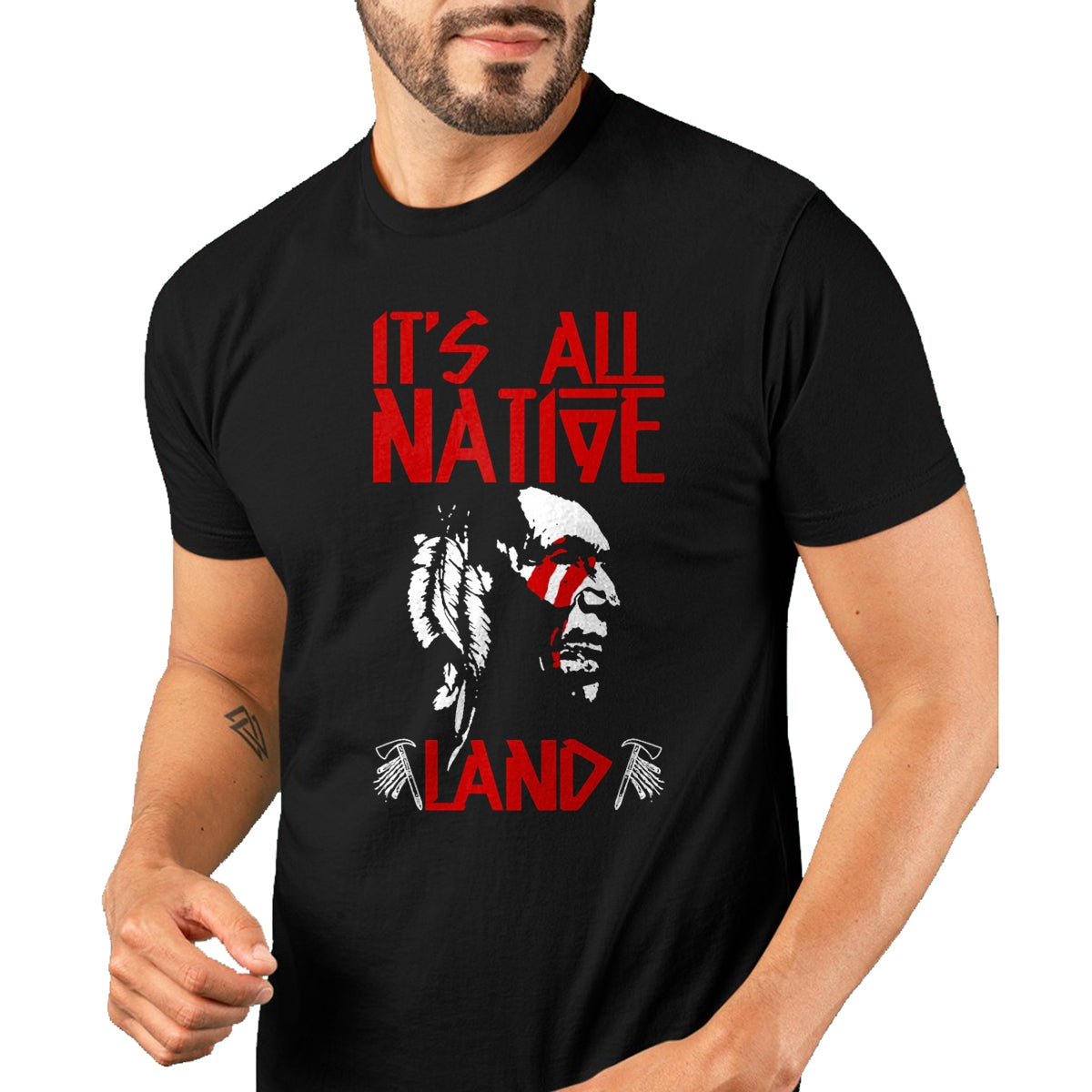 Native American T-Shirts, Vintage Native American Unisex T-Shirt/Hoodie/Sweatshirt HLT00 - It's All Native Land American Native Funny T-Shirt