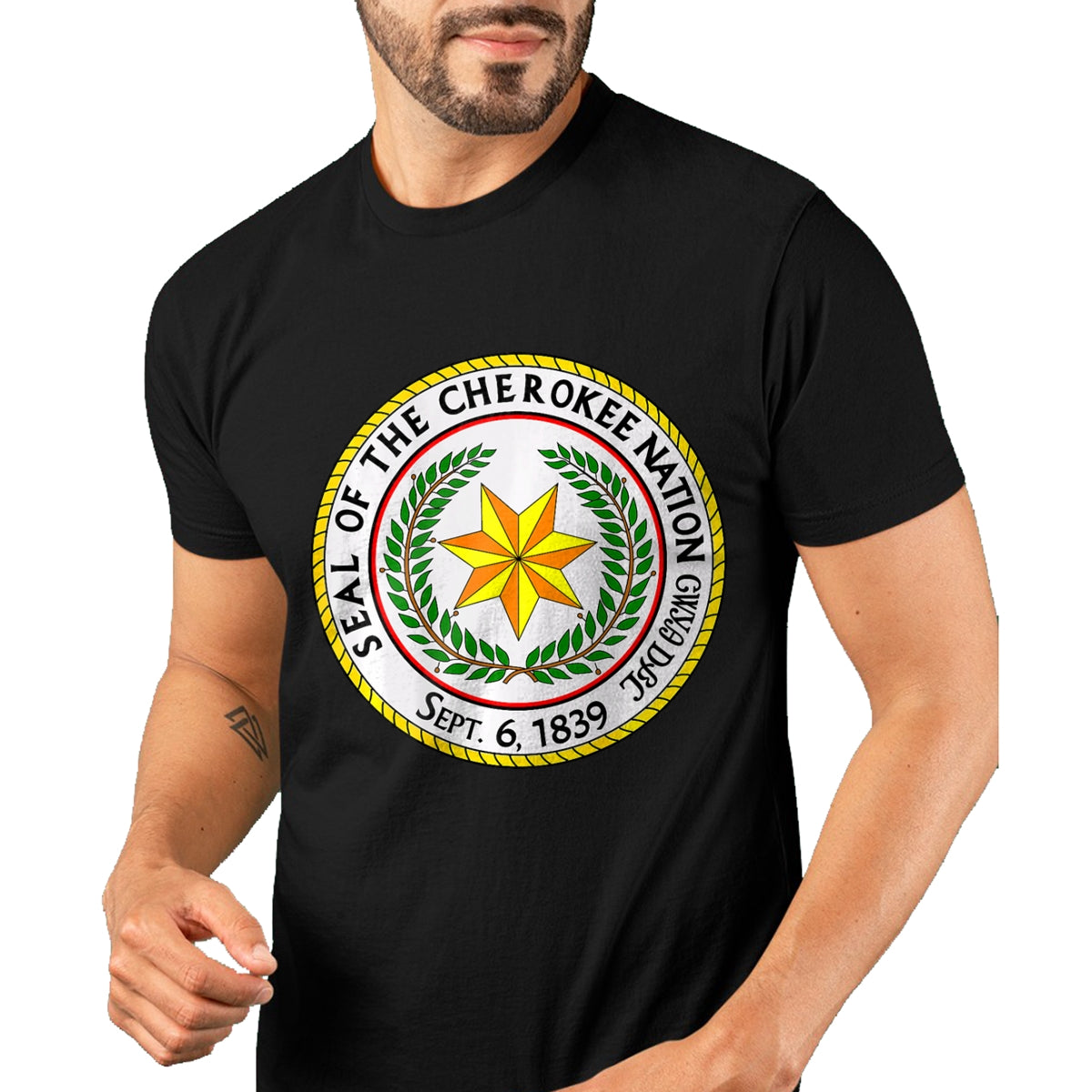 Native American T-Shirts, Vintage Native American Unisex T-Shirt/Hoodie/Sweatshirt HLT00 - Double Sided Seal of the Cherokee Nation Native American T-Shirt