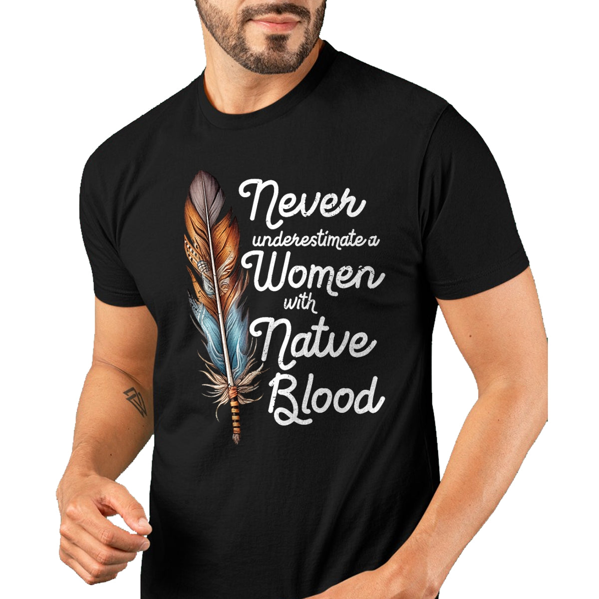 Native American T-Shirts, Vintage Native American Unisex T-Shirt/Hoodie/Sweatshirt HLT00 - Never Underestimate A Women With Native Blood American T-Shirt