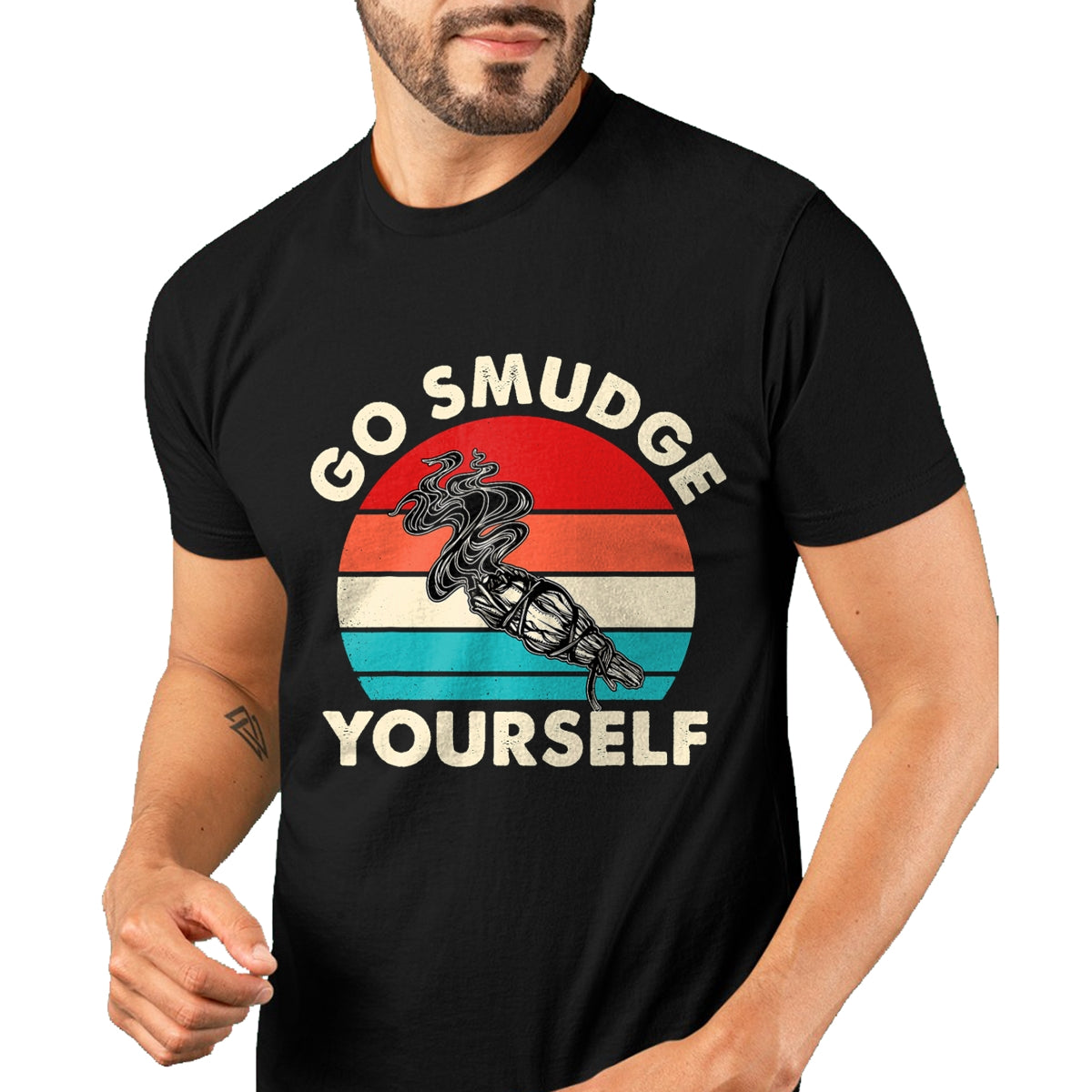 Native American T-Shirts, Vintage Native American Unisex T-Shirt/Hoodie/Sweatshirt HLT00 - Go Smudge Yourself Native American Funny Smudging Feather T-Shirt (1)