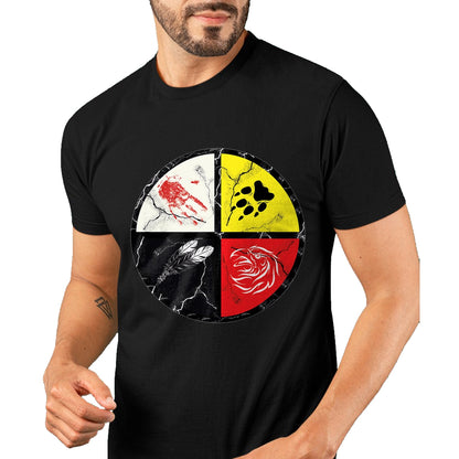 Native American T-Shirts, Vintage Native American Unisex T-Shirt/Hoodie/Sweatshirt HLT00 - Native American Medicine Wheel T-Shirt (1)