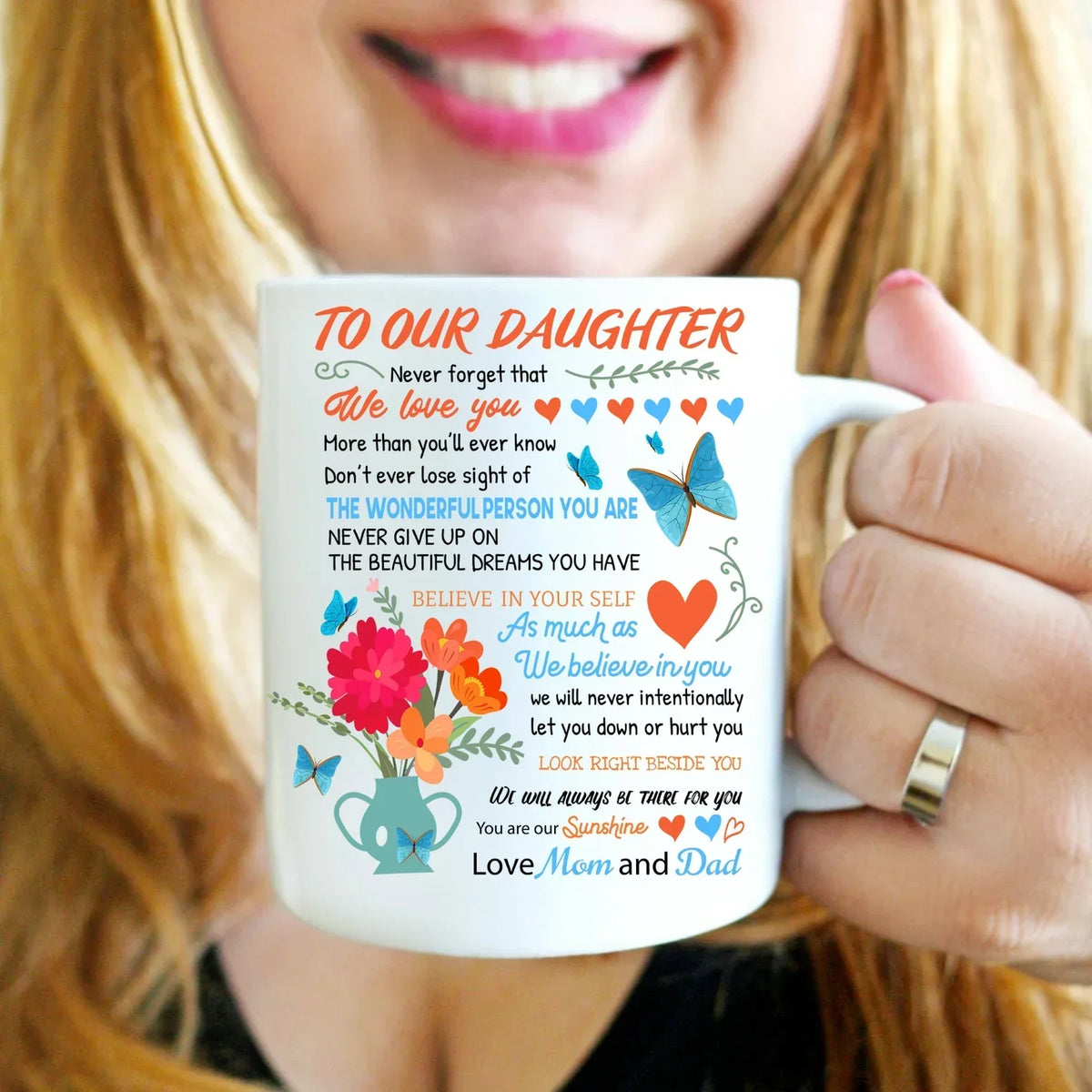 TO DAUGHTER MUG - GIFT FROM MOM & DAD - NINA00 (SKU2602-156)