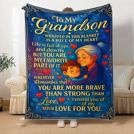 BLANKET FOR GRANDSON FROM GRANDMA – COMFORT & WARMTH GIFT Sherpa Fleece Blanket
