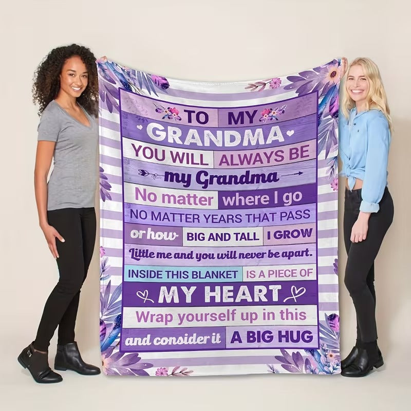 BLANKET FOR GRANDMA FROM GRANDSON – COMFORT & WARMTH GIFT Sherpa Fleece Blanket
