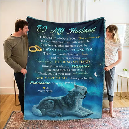 BLANKET FOR HUSBAND FROM WIFE – COMFORT & WARMTH GIFT Sherpa Fleece Blanket