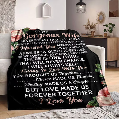 BLANKET FOR WIFE FROM HUSBAND – COMFORT & WARMTH GIFT Sherpa Fleece Blanket