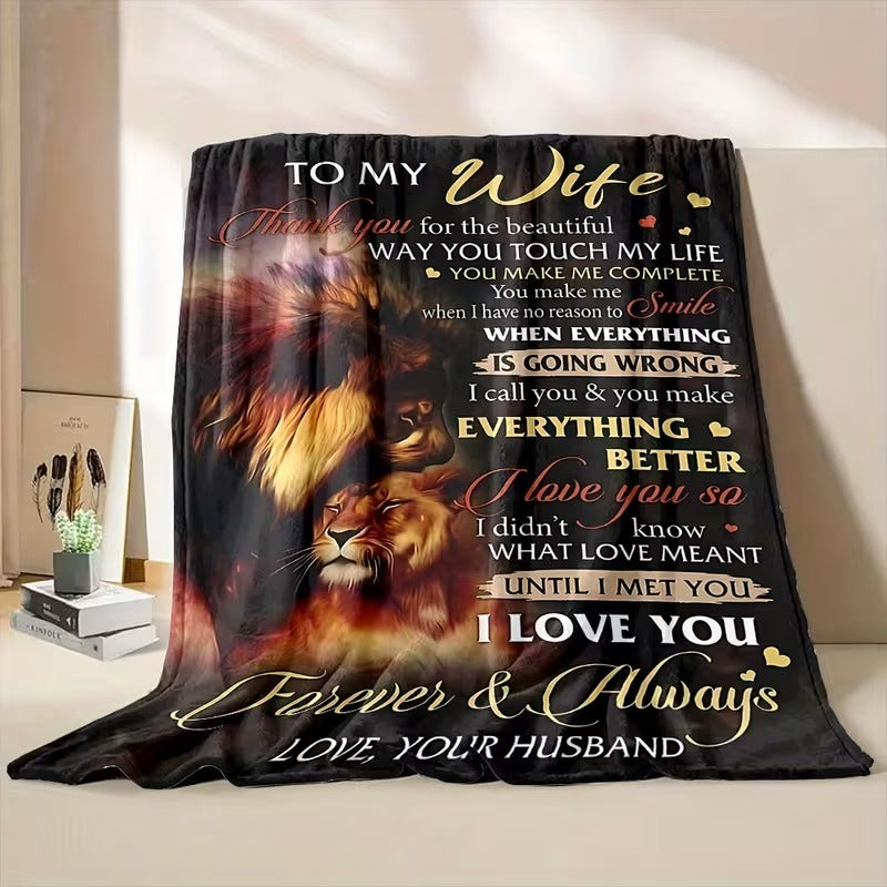 BLANKET FOR WIFE FROM HUSBAND – COMFORT & WARMTH GIFT Sherpa Fleece Blanket
