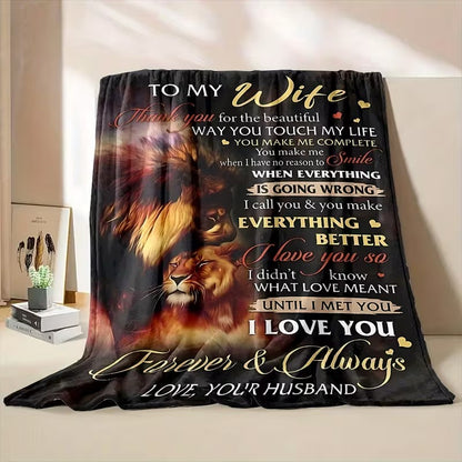 BLANKET FOR WIFE FROM HUSBAND – COMFORT & WARMTH GIFT Sherpa Fleece Blanket