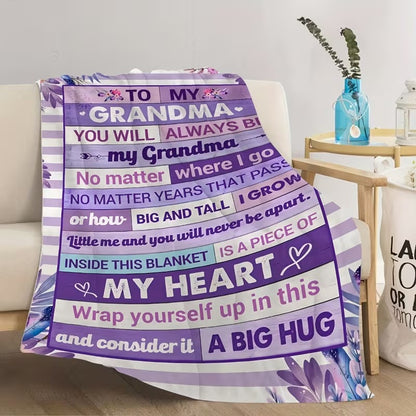 BLANKET FOR GRANDMA FROM GRANDSON – COMFORT & WARMTH GIFT Sherpa Fleece Blanket