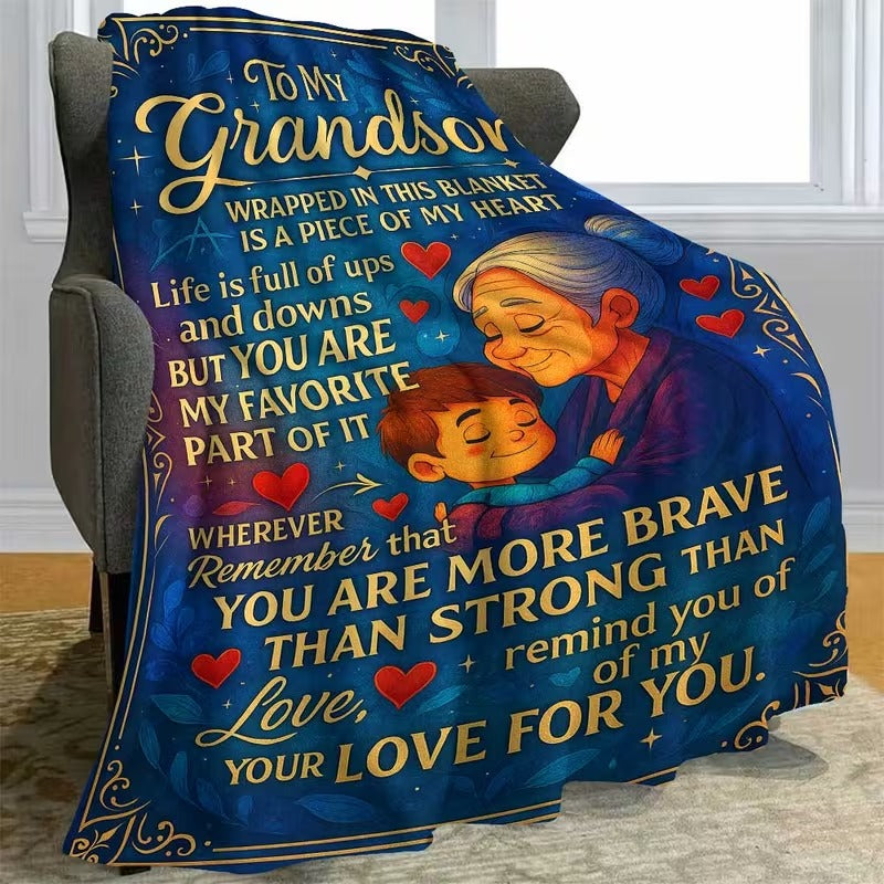 BLANKET FOR GRANDSON FROM GRANDMA – COMFORT & WARMTH GIFT Sherpa Fleece Blanket
