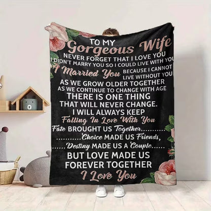 BLANKET FOR WIFE FROM HUSBAND – COMFORT & WARMTH GIFT Sherpa Fleece Blanket