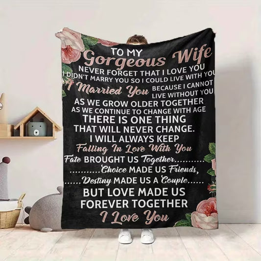 BLANKET FOR WIFE FROM HUSBAND – COMFORT & WARMTH GIFT Sherpa Fleece Blanket