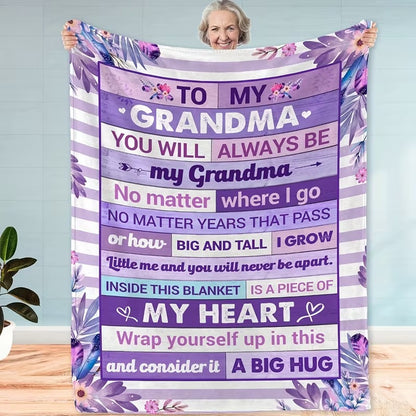BLANKET FOR GRANDMA FROM GRANDSON – COMFORT & WARMTH GIFT Sherpa Fleece Blanket