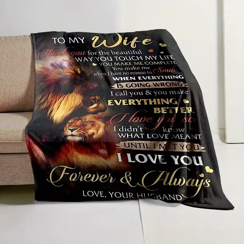 BLANKET FOR WIFE FROM HUSBAND – COMFORT & WARMTH GIFT Sherpa Fleece Blanket