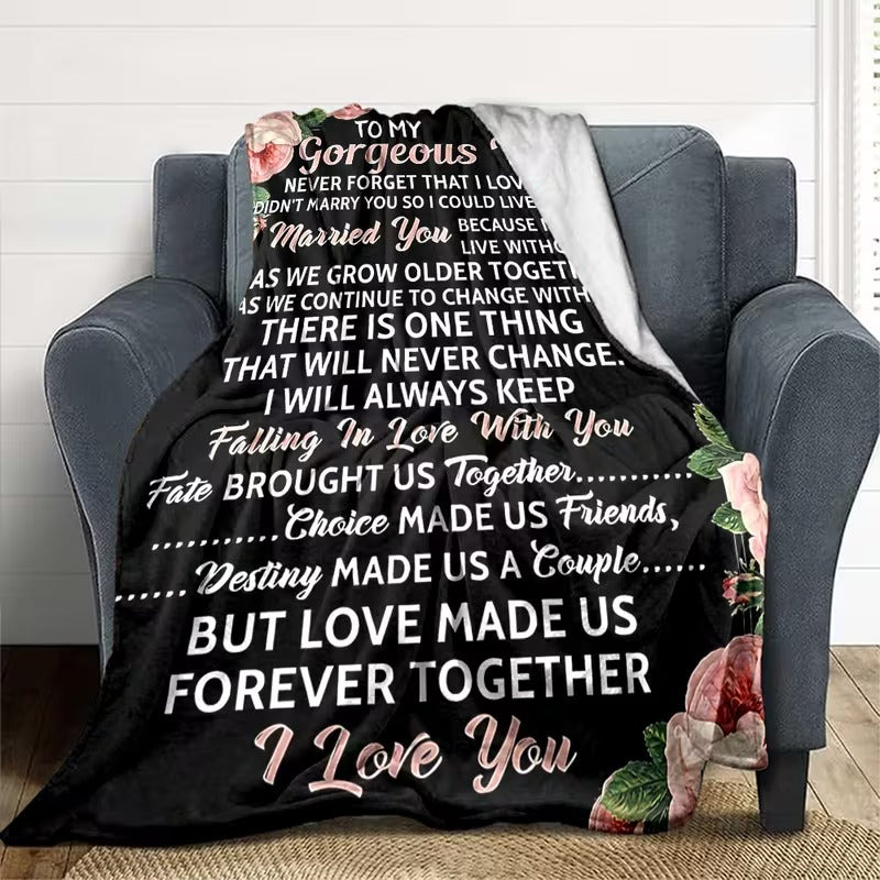 BLANKET FOR WIFE FROM HUSBAND – COMFORT & WARMTH GIFT Sherpa Fleece Blanket