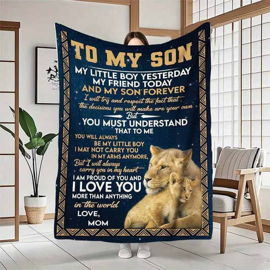 BLANKET FOR SON FROM MOM – COMFORT & WARMTH GIFT Sherpa Fleece Blanket