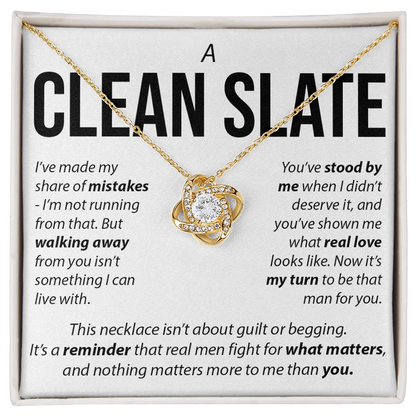 TO MY WIFE FROM HUSBAND - Apology & Reconciliation Gift for Her - Premium Love Knot Necklace