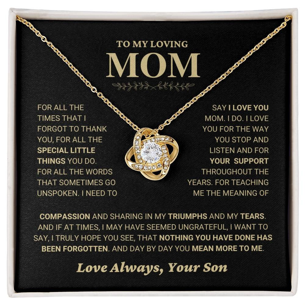 TO MY MOM FROM SON - Premium Love Knot Necklace