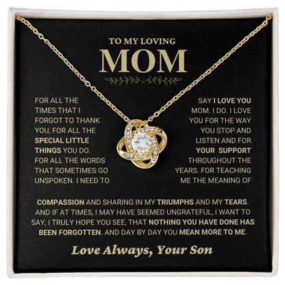 TO MY MOM FROM SON - Premium Love Knot Necklace