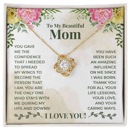 TO MY MOM FROM DAUGHTER - Premium Love Knot Necklace