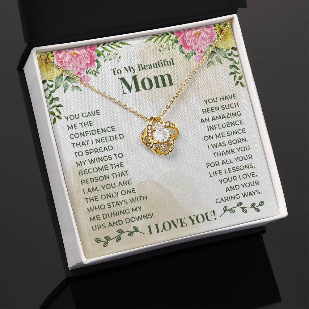 TO MY MOM FROM DAUGHTER - Premium Love Knot Necklace