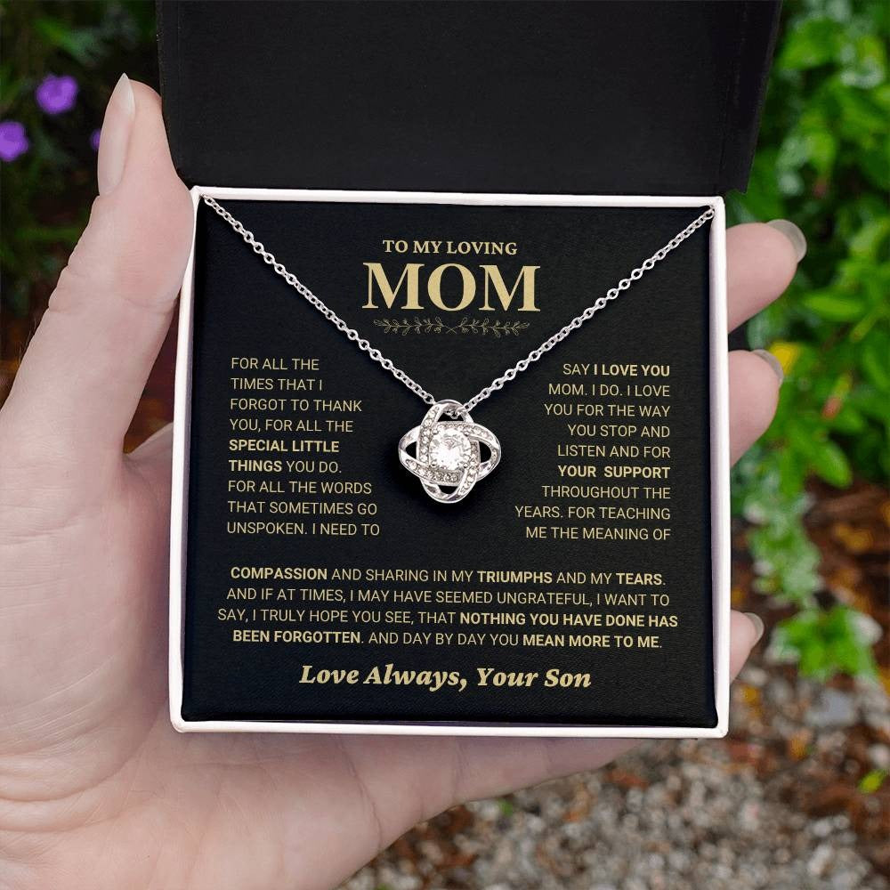 TO MY MOM FROM SON - Premium Love Knot Necklace