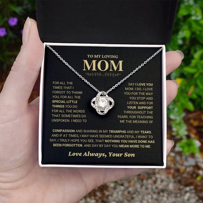 TO MY MOM FROM SON - Premium Love Knot Necklace