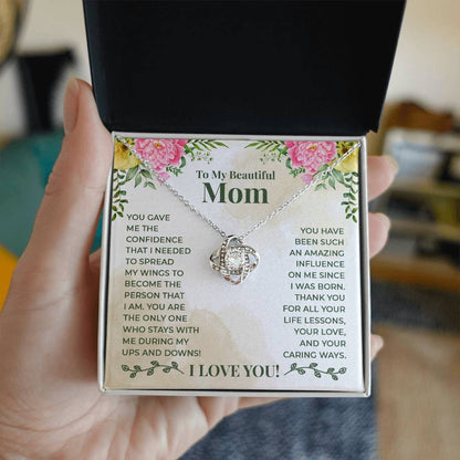 TO MY MOM FROM DAUGHTER - Premium Love Knot Necklace