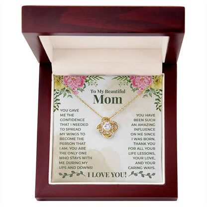 TO MY MOM FROM DAUGHTER - Premium Love Knot Necklace