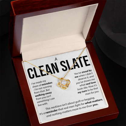 TO MY WIFE FROM HUSBAND - Apology & Reconciliation Gift for Her - Premium Love Knot Necklace