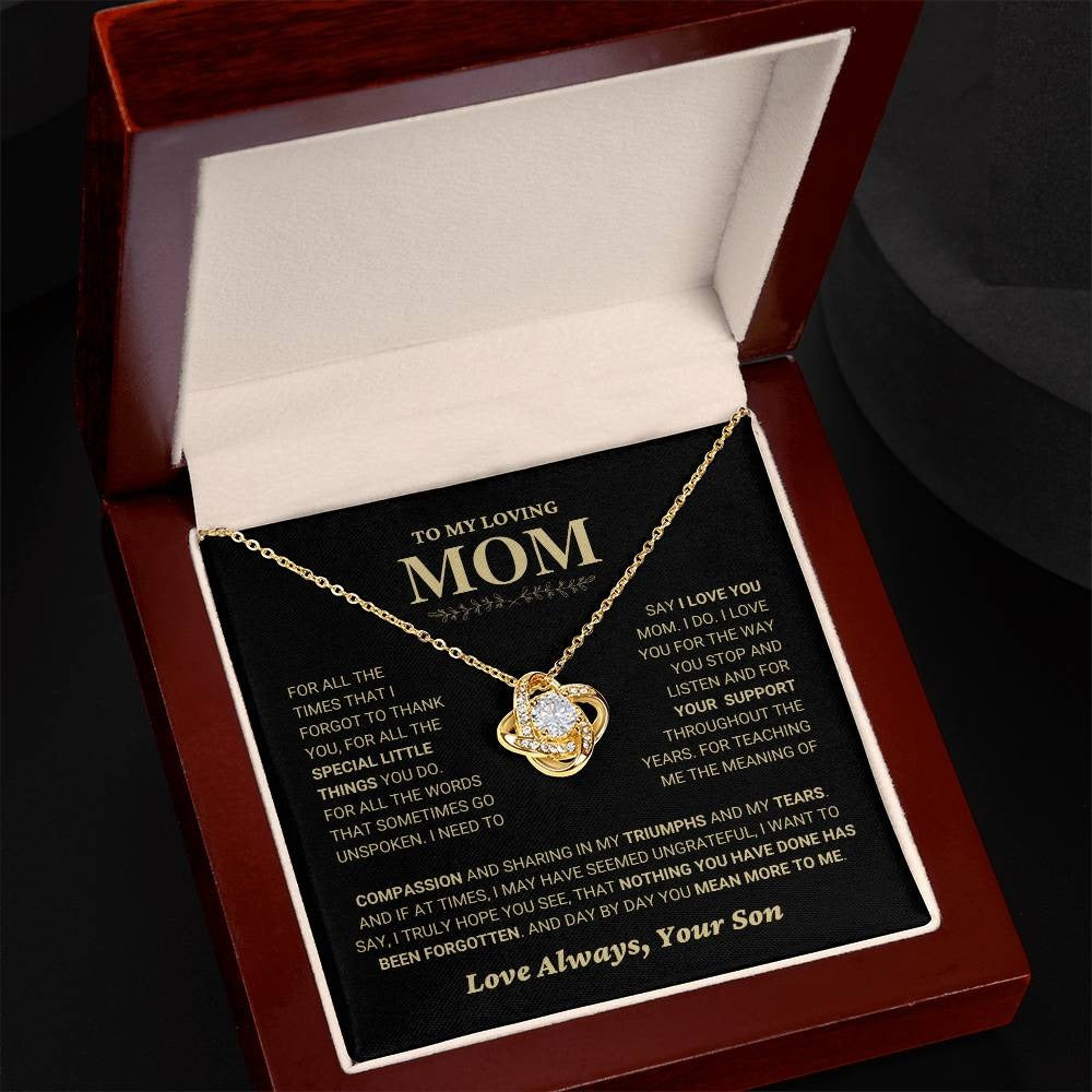 TO MY MOM FROM SON - Premium Love Knot Necklace