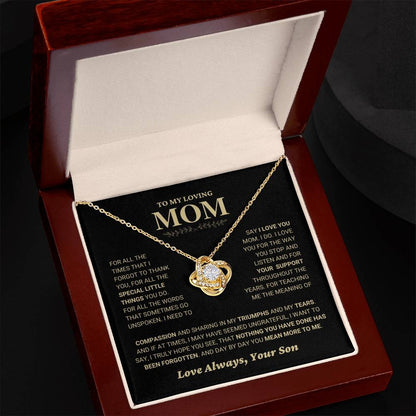 TO MY MOM FROM SON - Premium Love Knot Necklace
