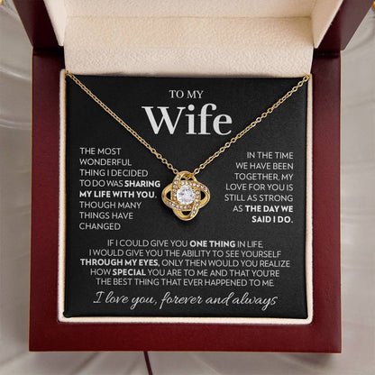 TO MY WIFE FROM HUSBAND - Premium Love Knot Necklace (SKUJ12-122)