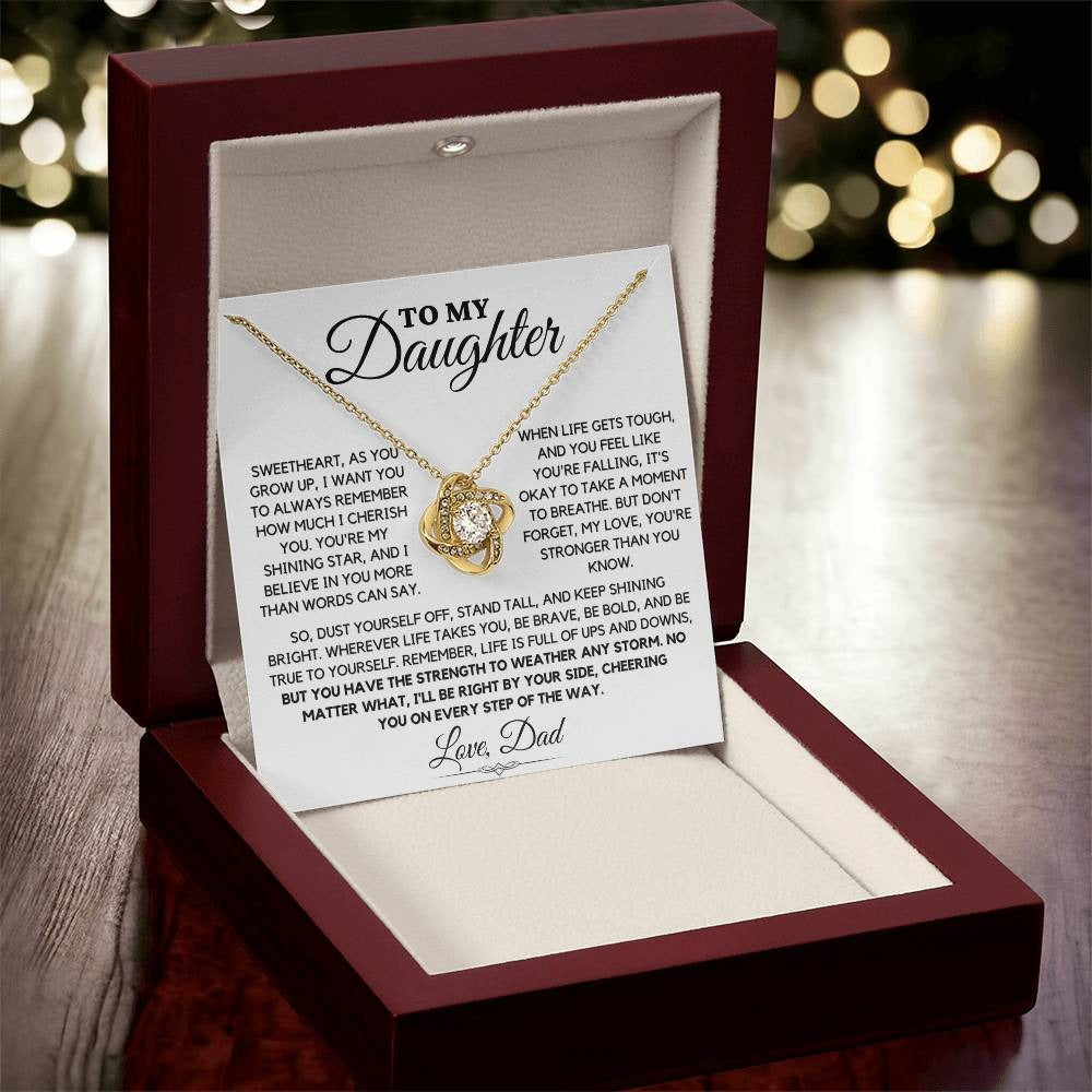 TO MY DAUGHTER FROM DAD - Premium Love Knot Necklace