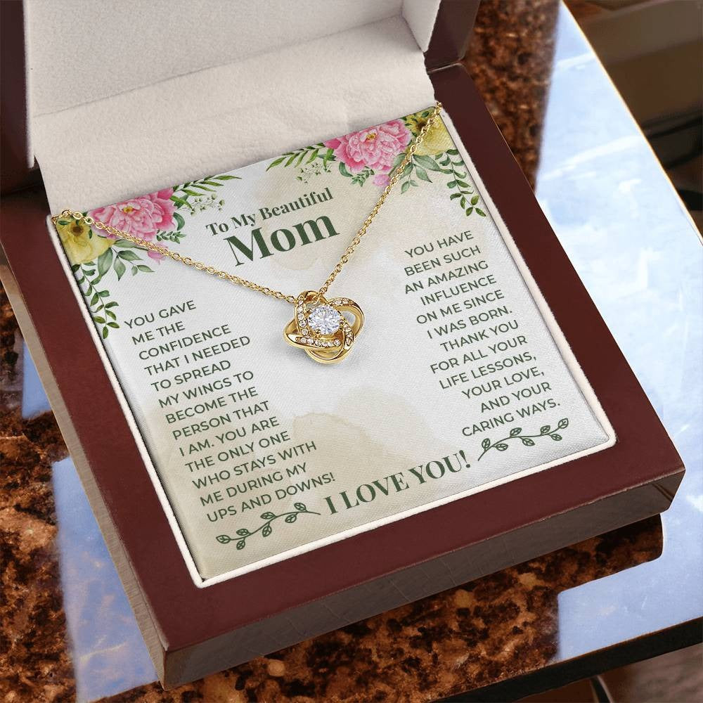 TO MY MOM FROM DAUGHTER - Premium Love Knot Necklace