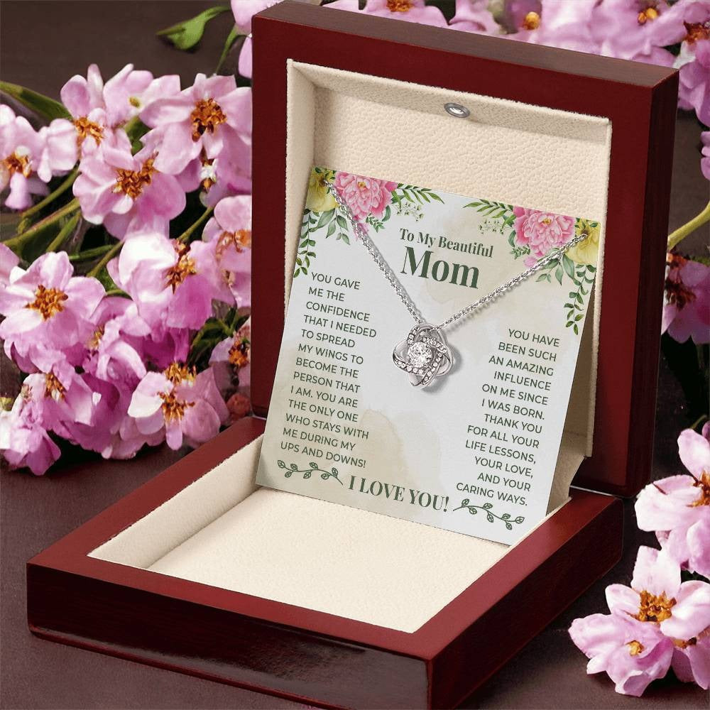 TO MY MOM FROM DAUGHTER - Premium Love Knot Necklace