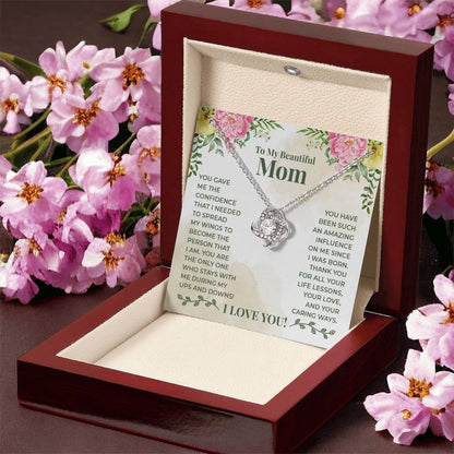 TO MY MOM FROM DAUGHTER - Premium Love Knot Necklace