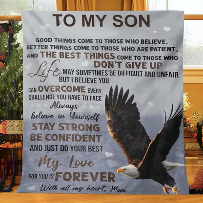 BLANKET FOR SON FROM MOM – COMFORT & WARMTH GIFT Sherpa Fleece Blanket