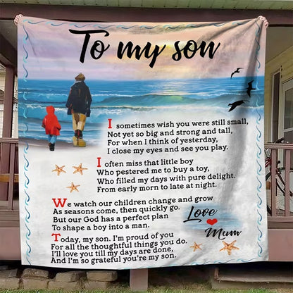 BLANKET FOR SON FROM MOM – COMFORT & WARMTH GIFT Sherpa Fleece Blanket