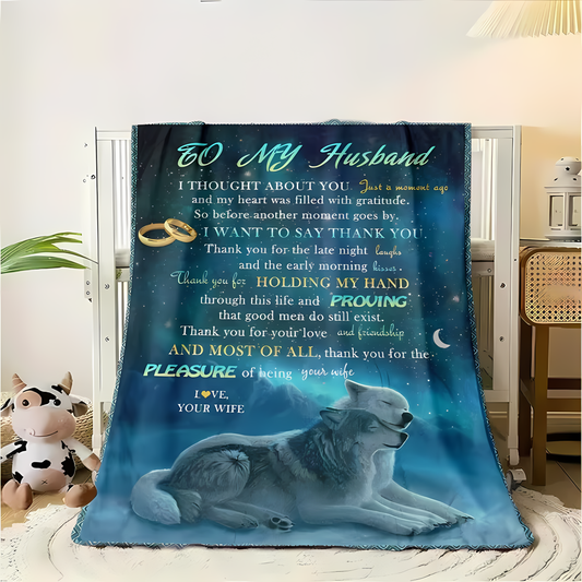 BLANKET FOR HUSBAND FROM WIFE – COMFORT & WARMTH GIFT Sherpa Fleece Blanket