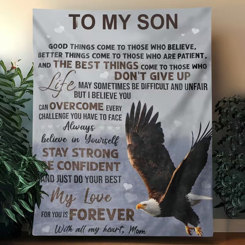 BLANKET FOR SON FROM MOM – COMFORT & WARMTH GIFT Sherpa Fleece Blanket