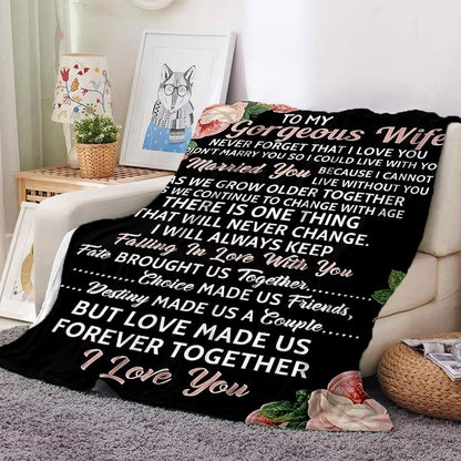 BLANKET FOR WIFE FROM HUSBAND – COMFORT & WARMTH GIFT Sherpa Fleece Blanket