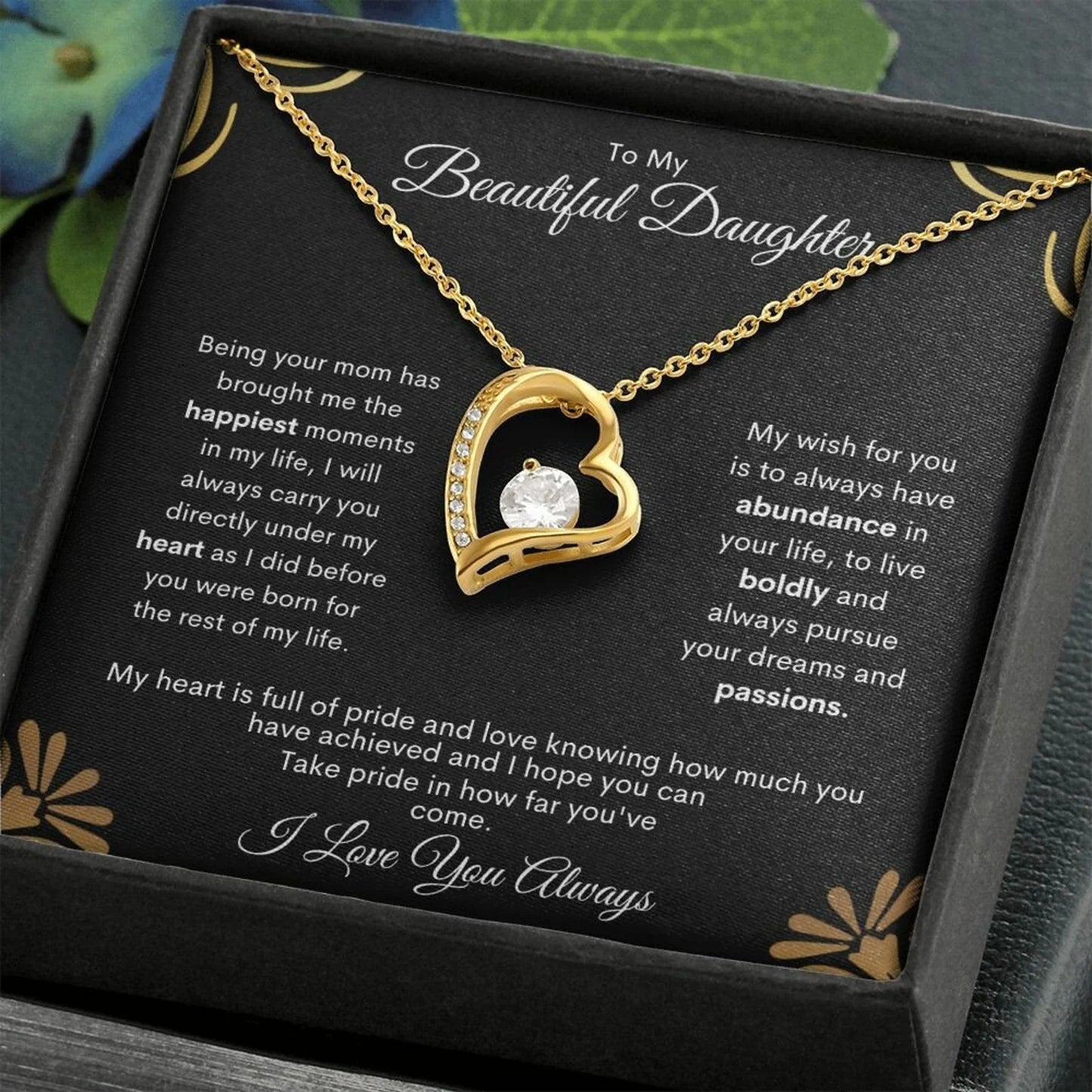 TO MY DAUGHTER - GIFT FROM MOM - Forever Love Necklace