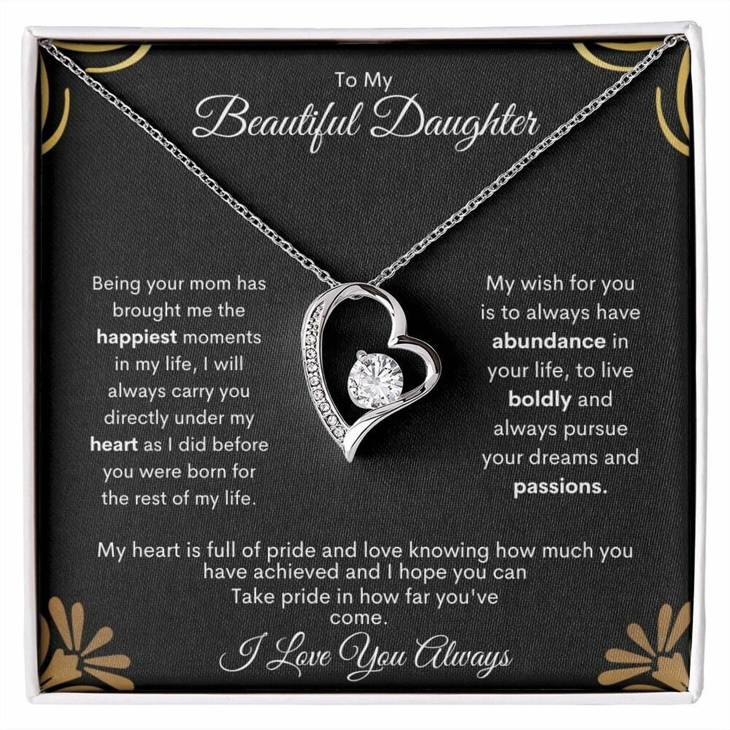 TO MY DAUGHTER - GIFT FROM MOM - Forever Love Necklace