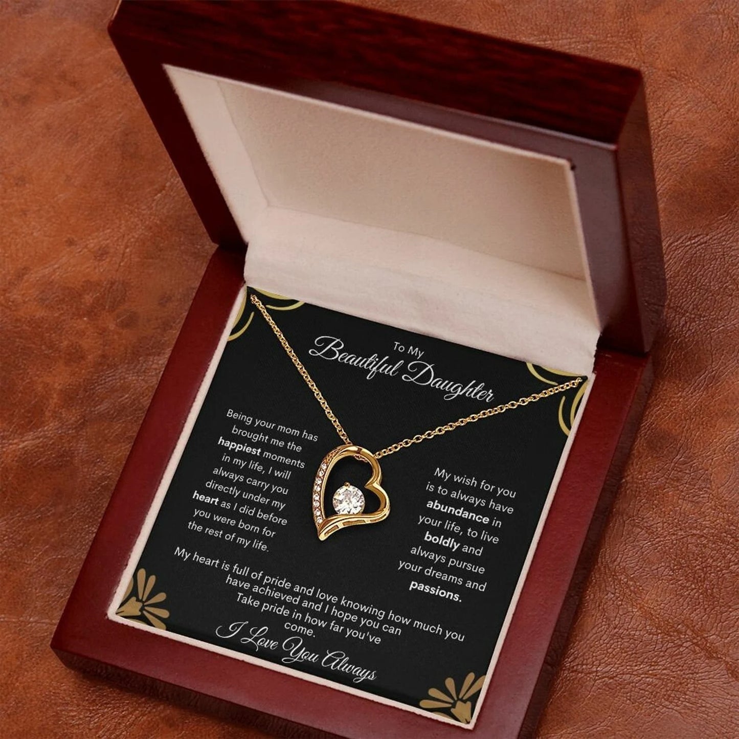 TO MY DAUGHTER - GIFT FROM MOM - Forever Love Necklace