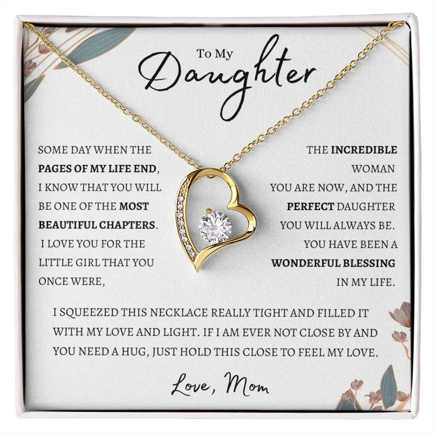 TO MY DAUGHTER - GIFT FROM MOM - Forever Love Necklace