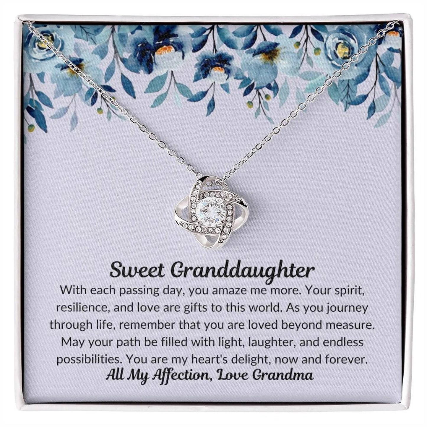 TO MY GRANDDAUGHTER FROM GRANDMA - Premium Love Knot Necklace