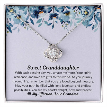 TO MY GRANDDAUGHTER FROM GRANDMA - Premium Love Knot Necklace